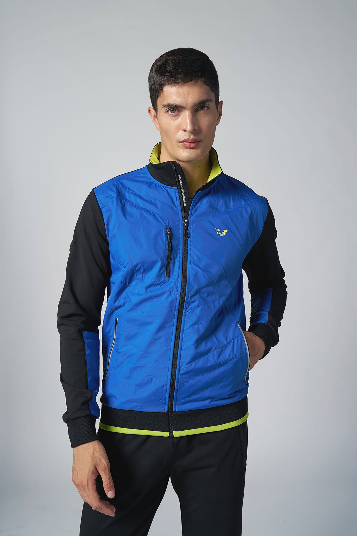 Erkek Sax Dik Yaka Dokumalı Örme Eşofman Takım | 1572 - BİLCEE (1)