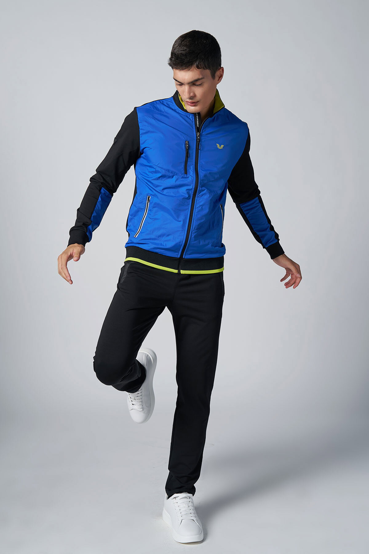 Erkek Sax Dik Yaka Dokumalı Örme Eşofman Takım | 1572 - BİLCEE