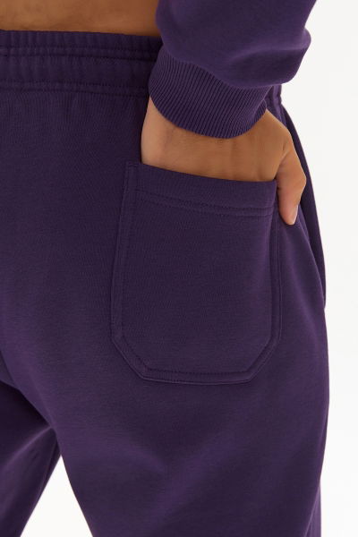 Erkek Mor İçi Polarlı Jogger Kışlık Eşofman Altı 0358