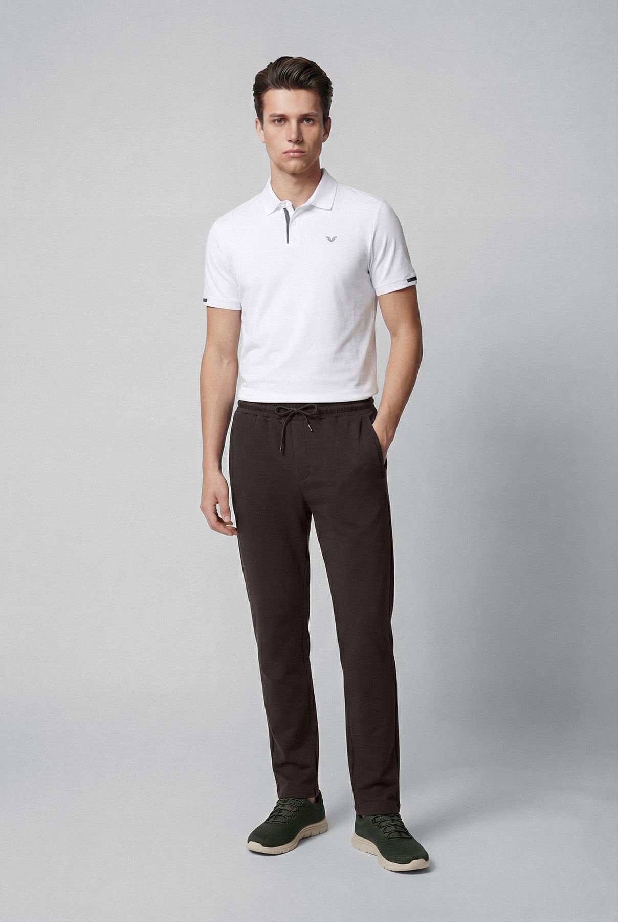 Erkek Fırçalı Yumuşak Dokulu Kahverengi Pantolon |4823 - BİLCEE (1)