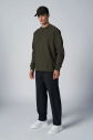 Erkek Haki Bisiklet Yaka Fırçalı Yumusak Dokulu Sweatshırt |4786 - 4