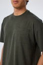 Erkek Haki Oversize Cepli Tişört | 4582 - 2