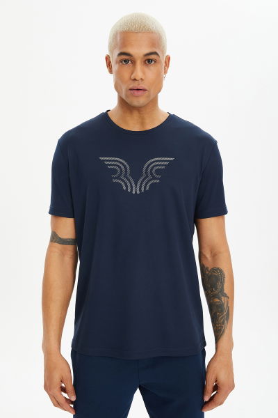 Erkek Lacivert Hızlı Kuruyan Hafif Antrenman Tişört 0094 