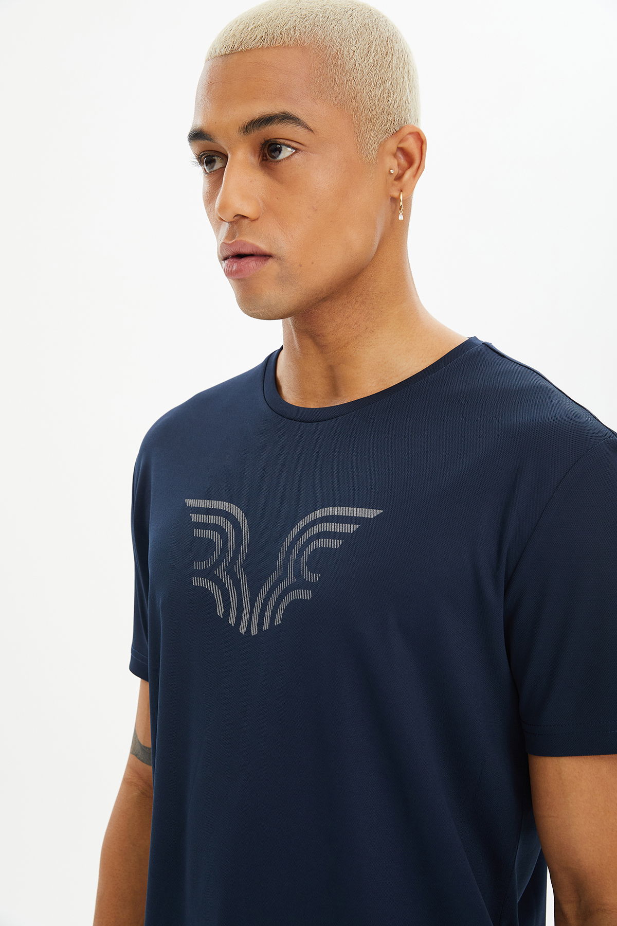 Erkek Lacivert Hızlı Kuruyan Hafif Antrenman Tişört 0094 - BİLCEE (1)