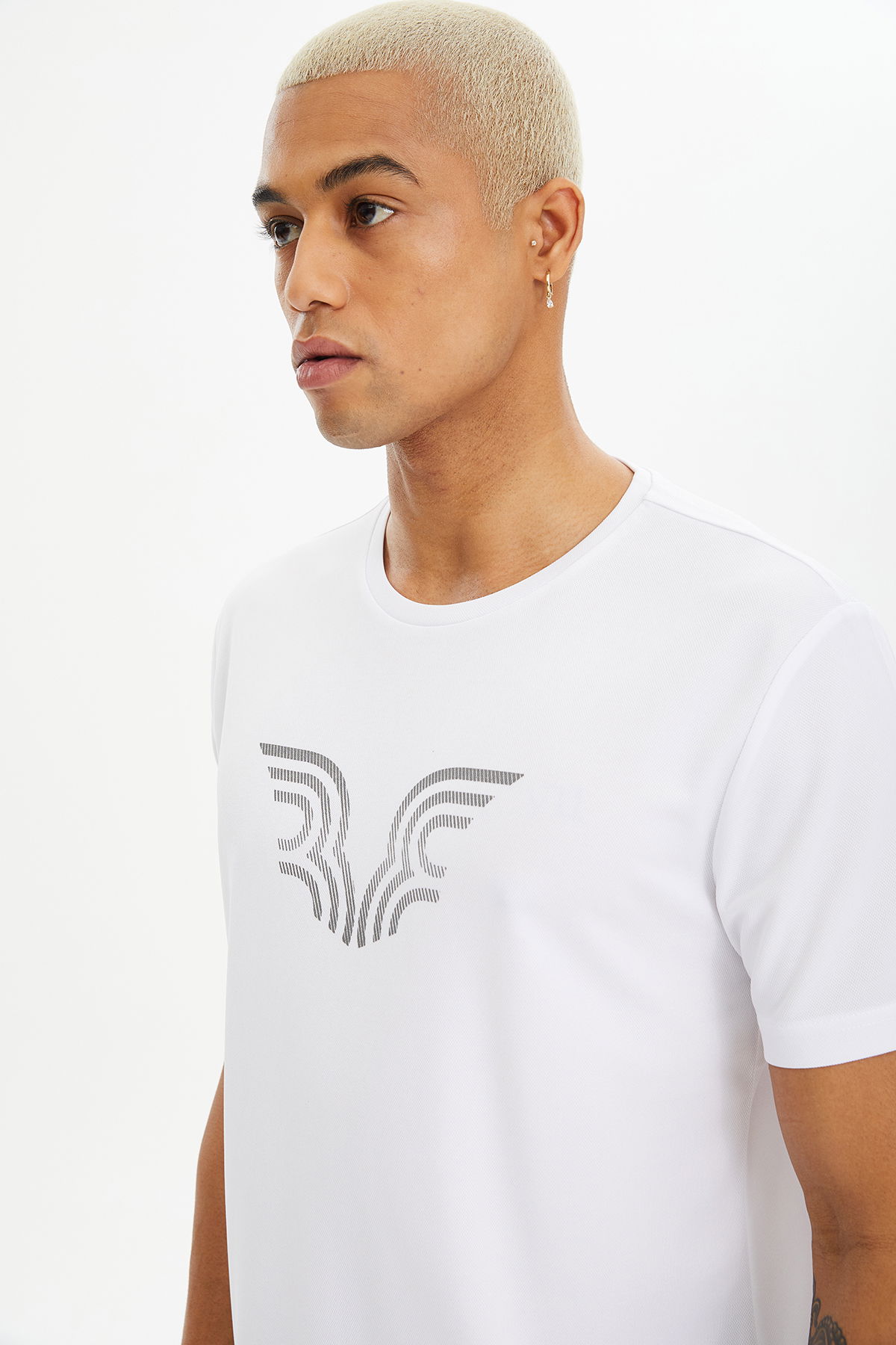 Erkek Beyaz Hızlı Kuruyan Hafif Antrenman Tişört 0094 - BİLCEE (1)