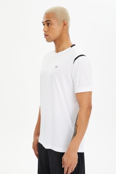 Erkek Beyaz İnce-Hafif Hızlı Kuruyan Sporcu Tişört 0635