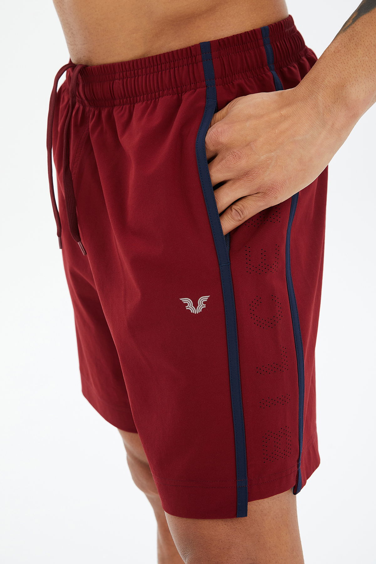 Erkek Bordo İnce Kumaş Hızlı Kuruyan Ter Tutmayan Antrenman Training Fitness Sporcu Şortu | 0631 - BİLCEE