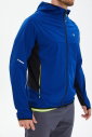Erkek Saks Mavi Kapüşonlu Antrenman Koşu Fermuarlı Eşofman Üstü Spor Ceket | 0727 - 11