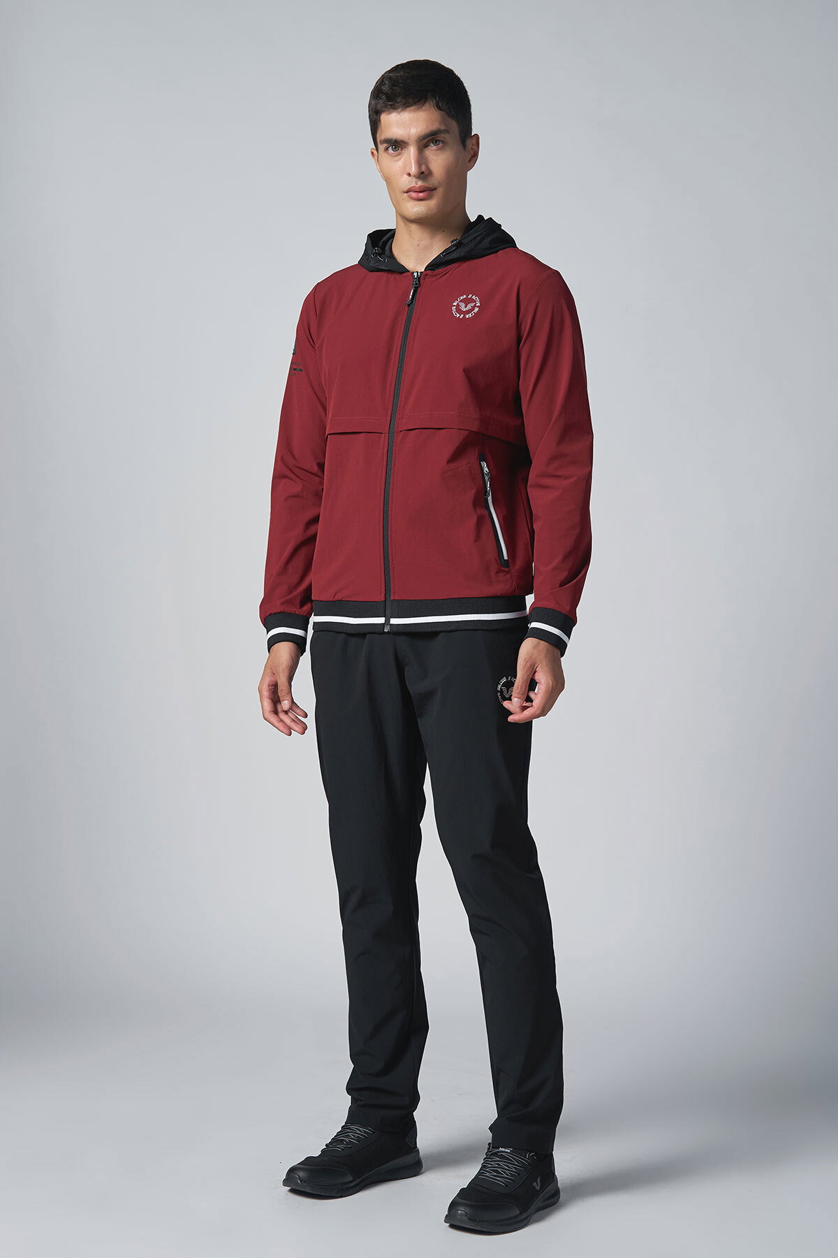 Erkek Bordo Kapüşonlu Dokuma Düz Paça Eşofman Takımı | 0694 - BİLCEE