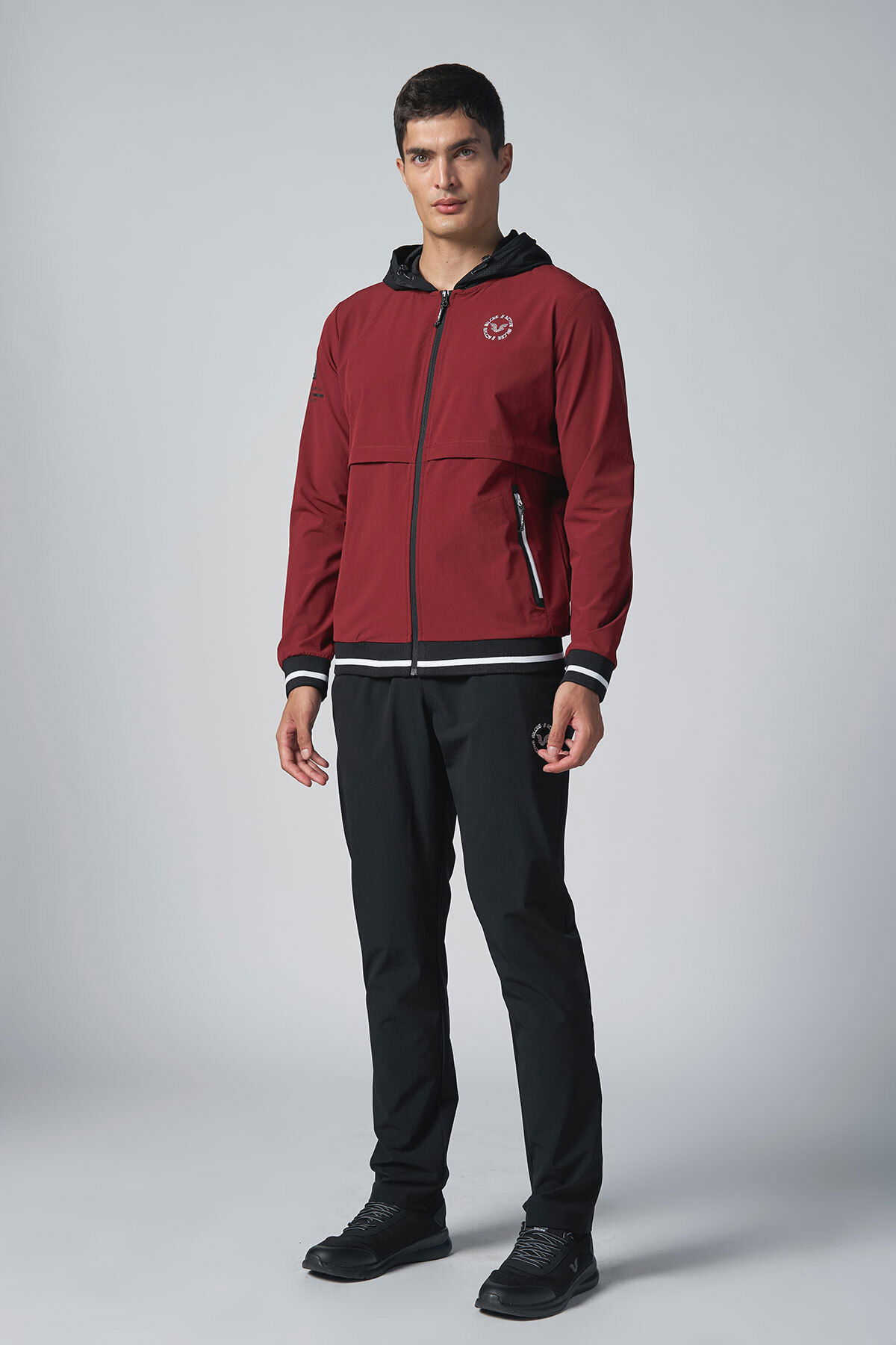 Erkek Bordo Kapüşonlu Dokuma Düz Paça Eşofman Takımı | 0694 - BİLCEE
