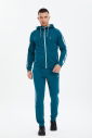 Erkek Petrol Kapüşonlu Lastik Paça Eşofman Takımı 0755 - 9