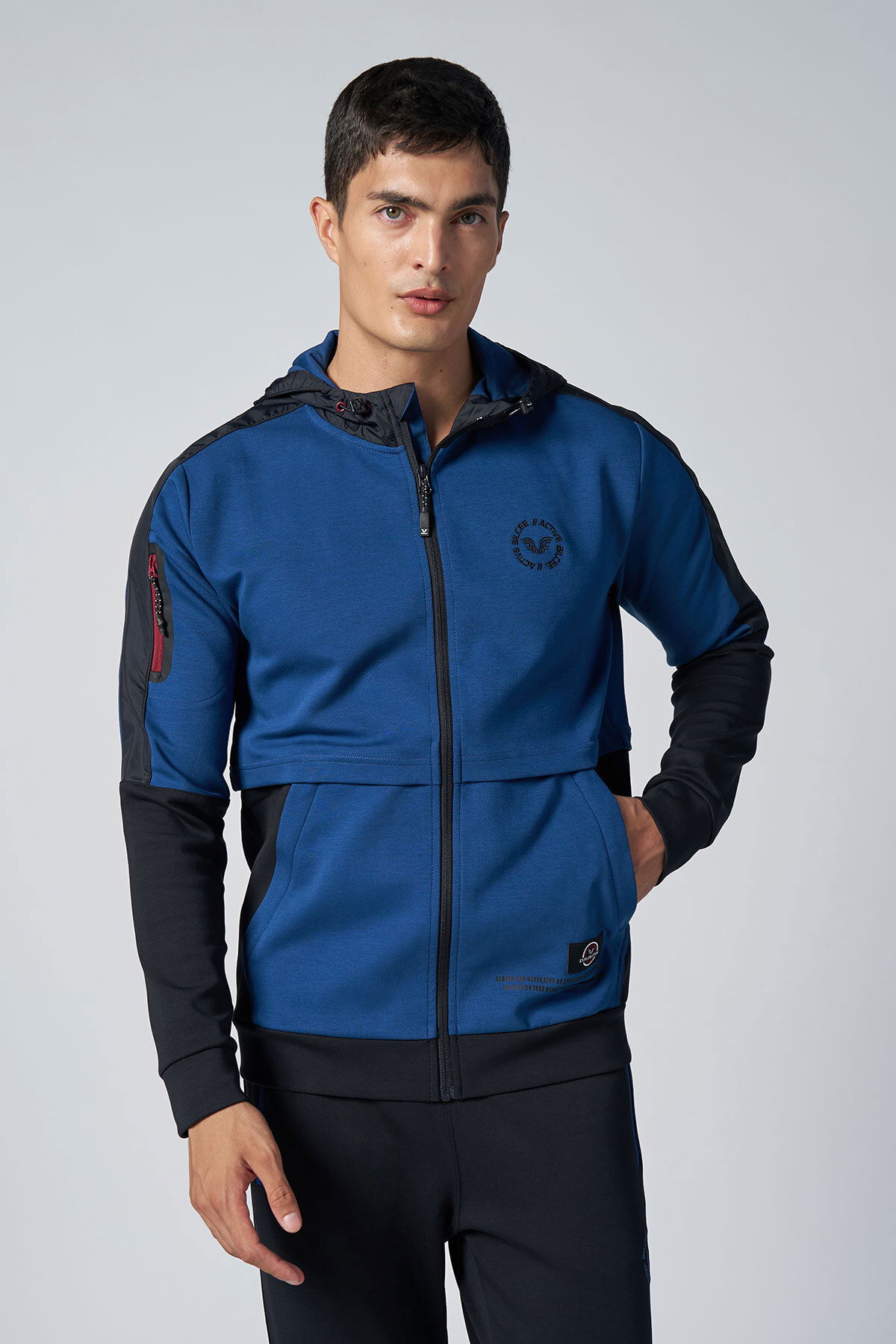 Erkek Indian Kapüşonlu Likralı Pamuklu Eşofman Takım | 1525 - BİLCEE (1)