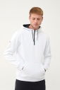 Erkek Beyaz Kapüşonlu Yarım Fermuarlı Kanguru Cepli Sweatshirt 1546 - 6