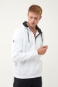 Erkek Beyaz Kapüşonlu Yarım Fermuarlı Kanguru Cepli Sweatshirt 1546 - 9