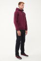 Erkek Bordo Kapüşonlu Yarım Fermuarlı Kanguru Cepli Sweatshirt 1546 - 4