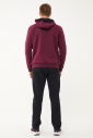 Erkek Bordo Kapüşonlu Yarım Fermuarlı Kanguru Cepli Sweatshirt 1546 - 5