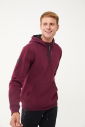 Erkek Bordo Kapüşonlu Yarım Fermuarlı Kanguru Cepli Sweatshirt 1546 - 7