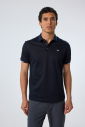 Erkek Koyu Lacivert Pamuklu Polo Yakalı Kısa Kollu Tişört | 9710 - 5