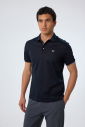 Erkek Koyu Lacivert Pamuklu Polo Yakalı Kısa Kollu Tişört | 9710 - 1