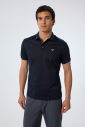 Erkek Koyu Lacivert Pamuklu Polo Yakalı Kısa Kollu Tişört | 9710 - 4