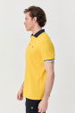 Erkek Koyu Sarı Pamuklu Polo Yakalı Kısa Kollu Tişört | 9710 - 8