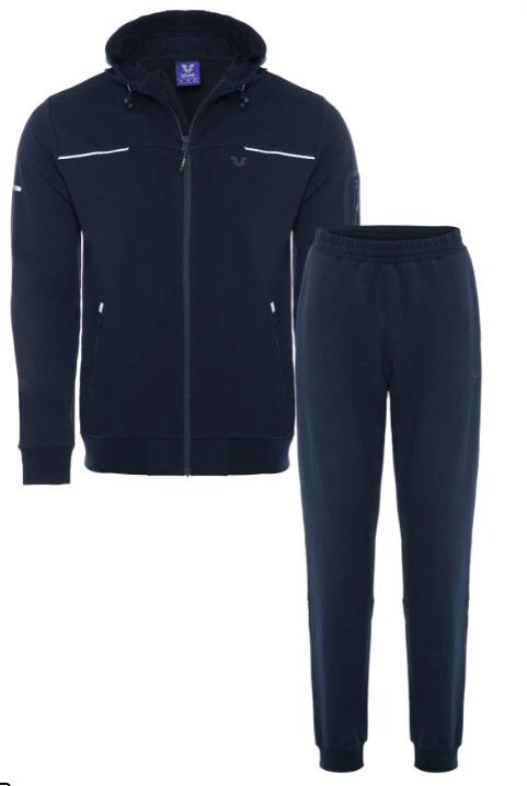 Erkek Lacivert Kapüşonlu Lastik Paça Eşofman Takım | 0785 - BİLCEE