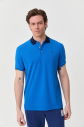 Erkek Mavi Pamuklu Polo Yakalı Kısa Kollu Tişört 9710 - 1