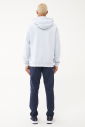 Erkek Açık Gri Kapüşonlu Baskılı Sweatshirt | 1541 - 7