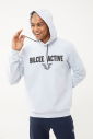 Erkek Açık Gri Kapüşonlu Baskılı Sweatshirt | 1541 - 8