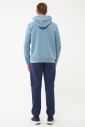 Erkek Mavi Kapüşonlu Baskılı Sweatshirt | 1541 - 4