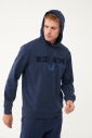Erkek Lacivert Kapüşonlu Baskılı Sweatshirt | 1541 - 3