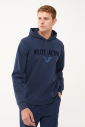 Erkek Lacivert Kapüşonlu Baskılı Sweatshirt | 1541 - 9