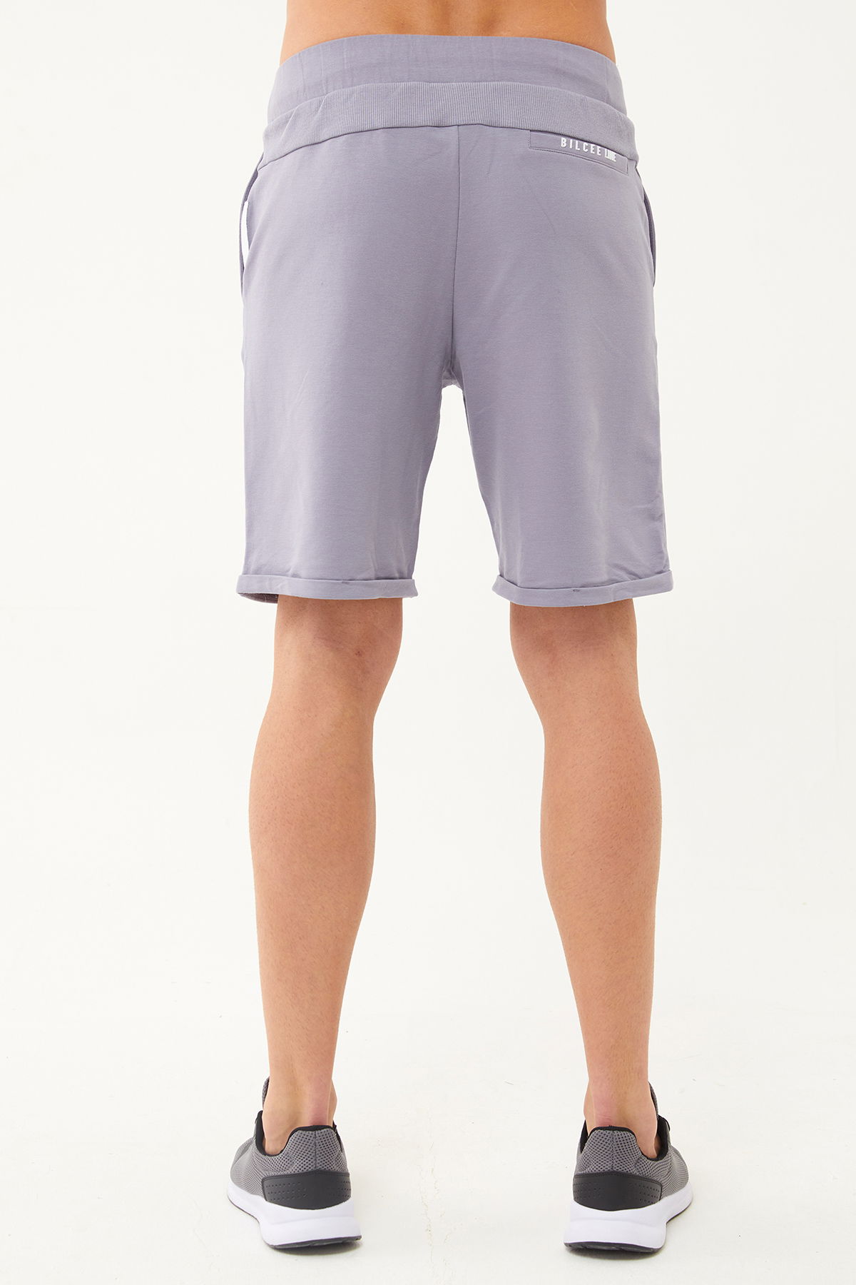 Erkek Açık Granit Kalın İpli Beli Lastikli Organik-Bermuda Spor Şort | 0803 - BİLCEE (1)