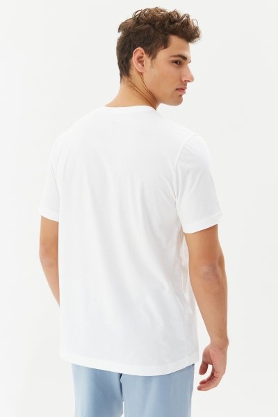 Erkek Beyaz Oversize Baskılı Tişört 0203