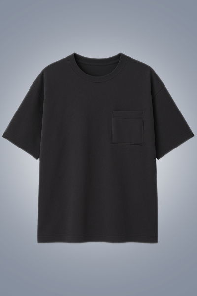 Erkek Gri Oversize Cepli Tişört | 4582 