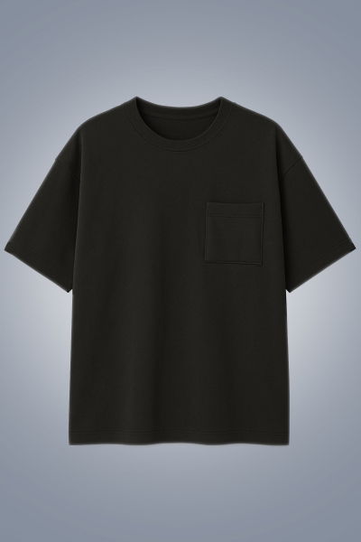 Erkek Antrasit Oversize Cepli Tişört | 4582 
