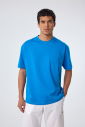 Erkek Mavi Oversize Cepli Tişört | 4582 - 3