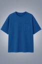 Erkek Mavi Oversize Cepli Tişört | 4582 