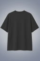 Erkek Koyu Gri Basic Düz Pamuklu Ağır Kumaş Geniş Kalıp Oversize Tişört | 4581 - 2
