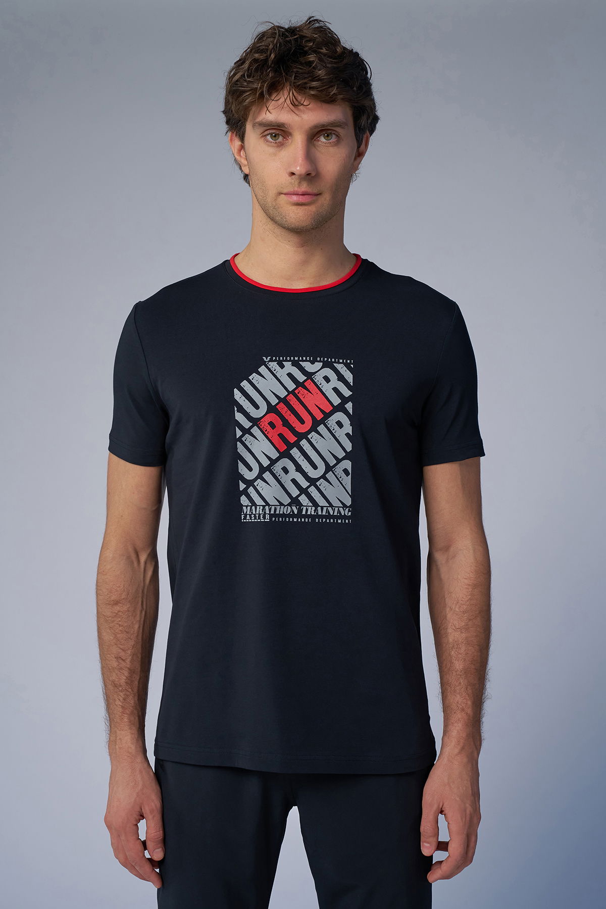 Erkek Siyah Pamuk Baskılı Tişört | 4084 - BİLCEE