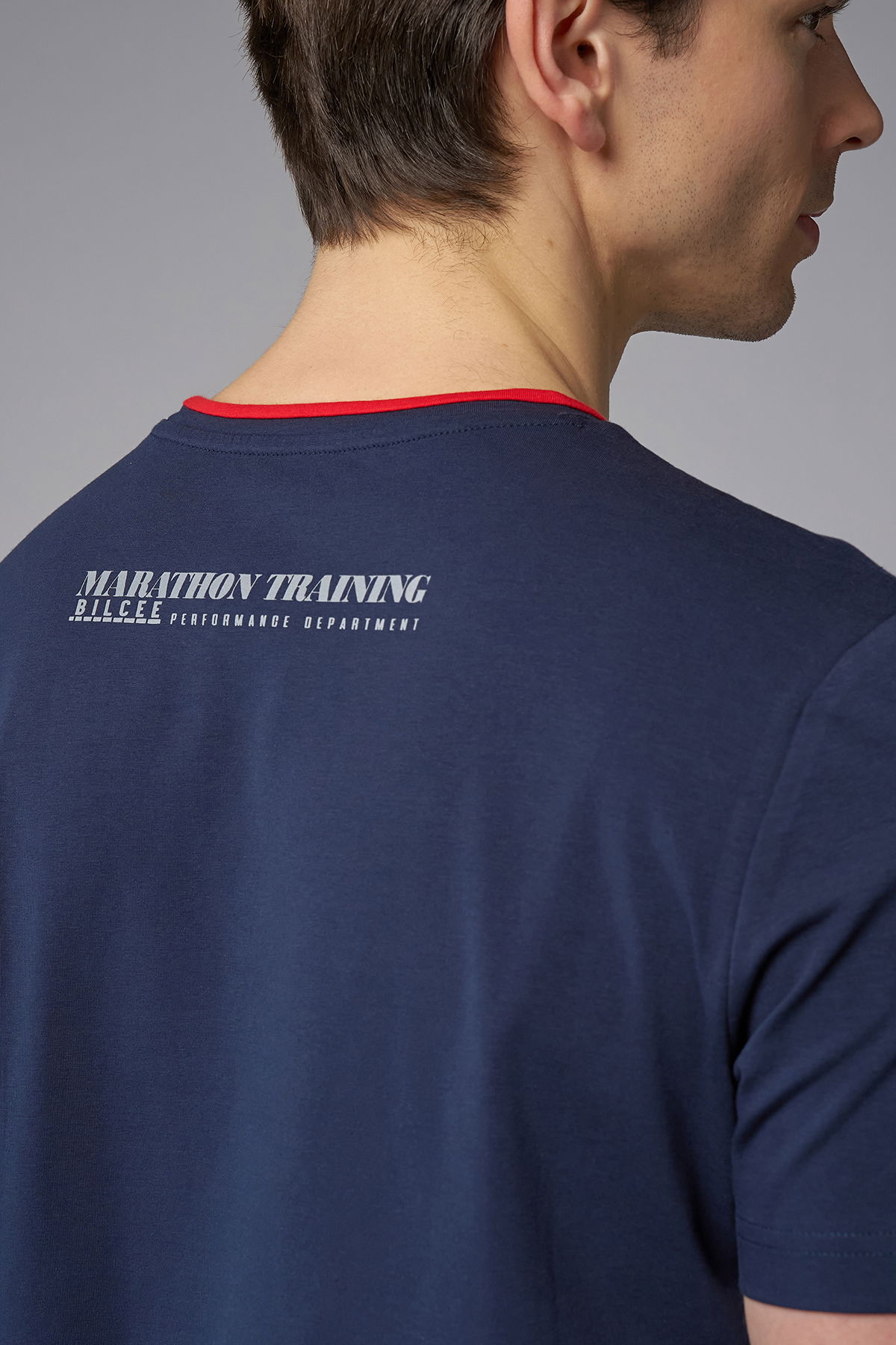 Erkek Lacivert Pamuk Baskılı Tişört | 4084 - BİLCEE (1)