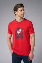 Erkek Kırmızı Pamuk Baskılı Tişört | 4084 - 3