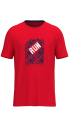 Erkek Kırmızı Pamuk Baskılı Tişört | 4084 - 7