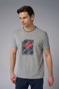 Erkek Gri Melanj Pamuk Baskılı Tişört | 4084 - 2