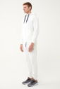 Erkek Beyaz Organik Pamuklu Spor Eşofman Üstü 0802 - 5