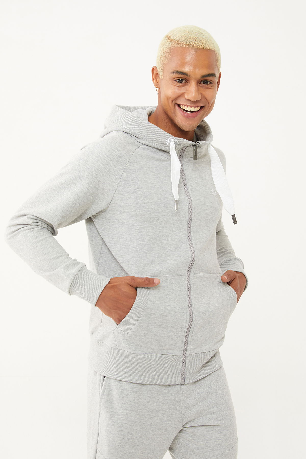 Erkek Gri Melanj Organik Pamuklu Spor Eşofman Üstü | 0802 - BİLCEE (1)