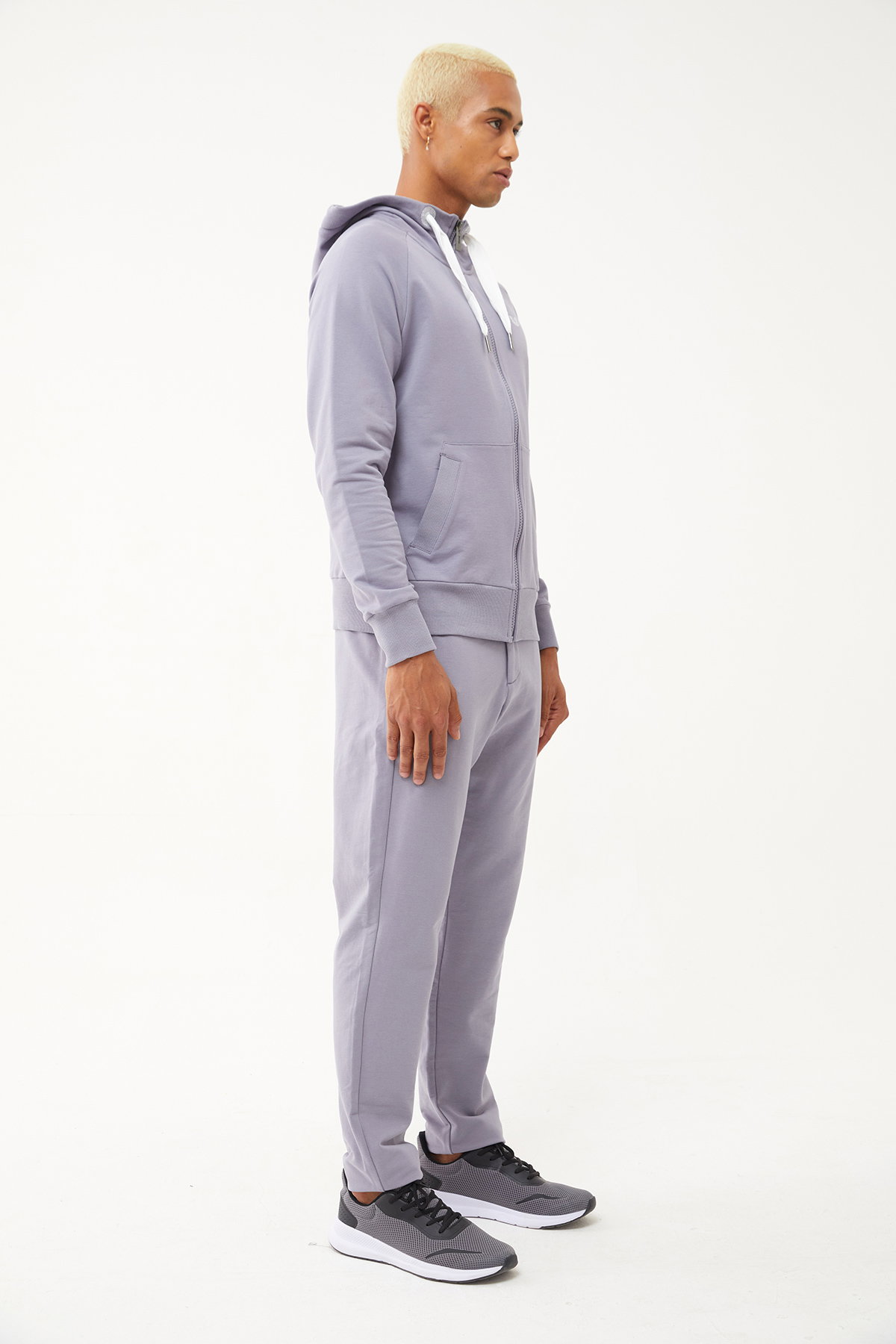 Erkek Açık Granit Organik Pamuklu Spor Eşofman Üstü | 0802 - BİLCEE (1)