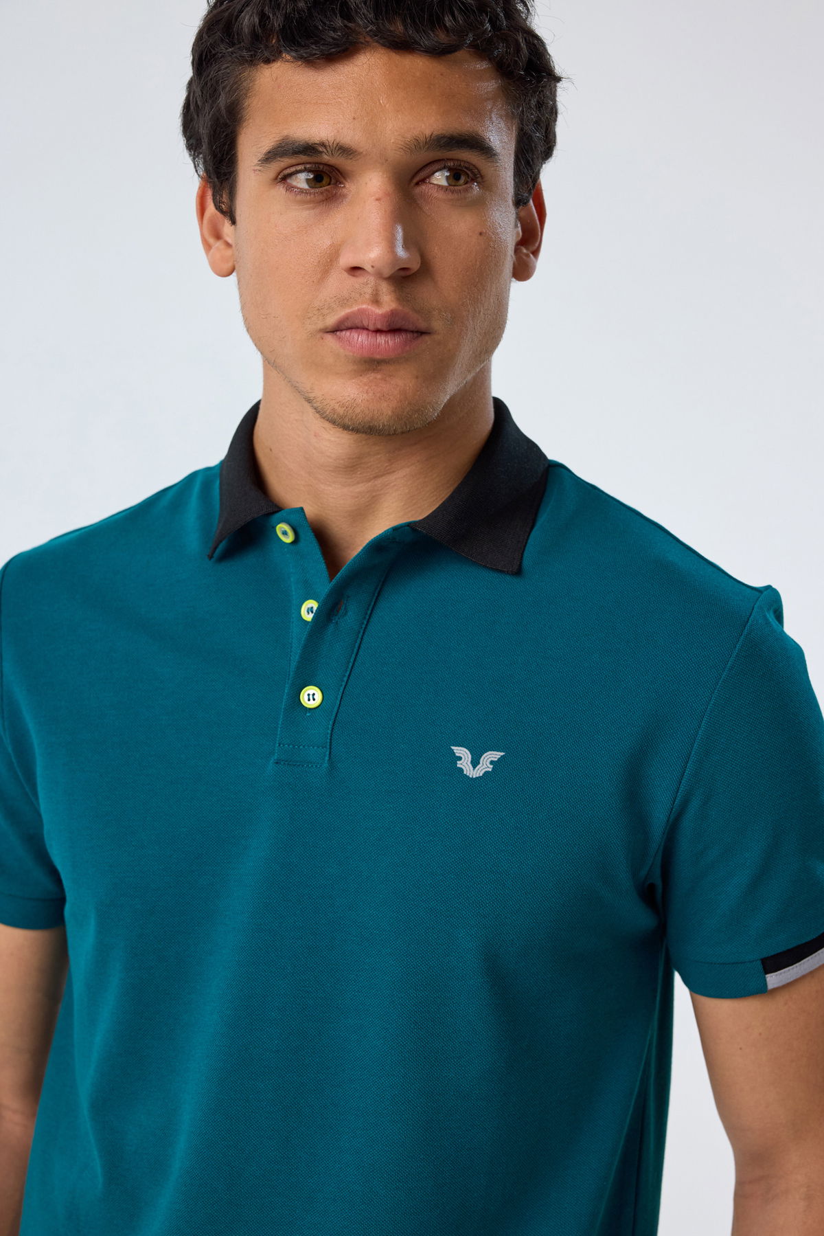 Erkek Petrol Pamuklu Polo Yakalı Kısa Kollu Tişört | 9710 - BİLCEE (1)