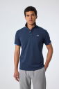 Erkek Lacivert Pamuklu Polo Yakalı Kısa Kollu Tişört | 9710 - 8