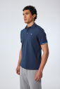 Erkek Lacivert Pamuklu Polo Yakalı Kısa Kollu Tişört | 9710 - 3